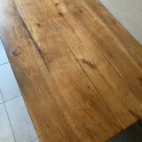 Large vintage farmhouse table from the 50s in solid wood (oak)