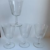 Set of 4 crystal wine glasses 60s