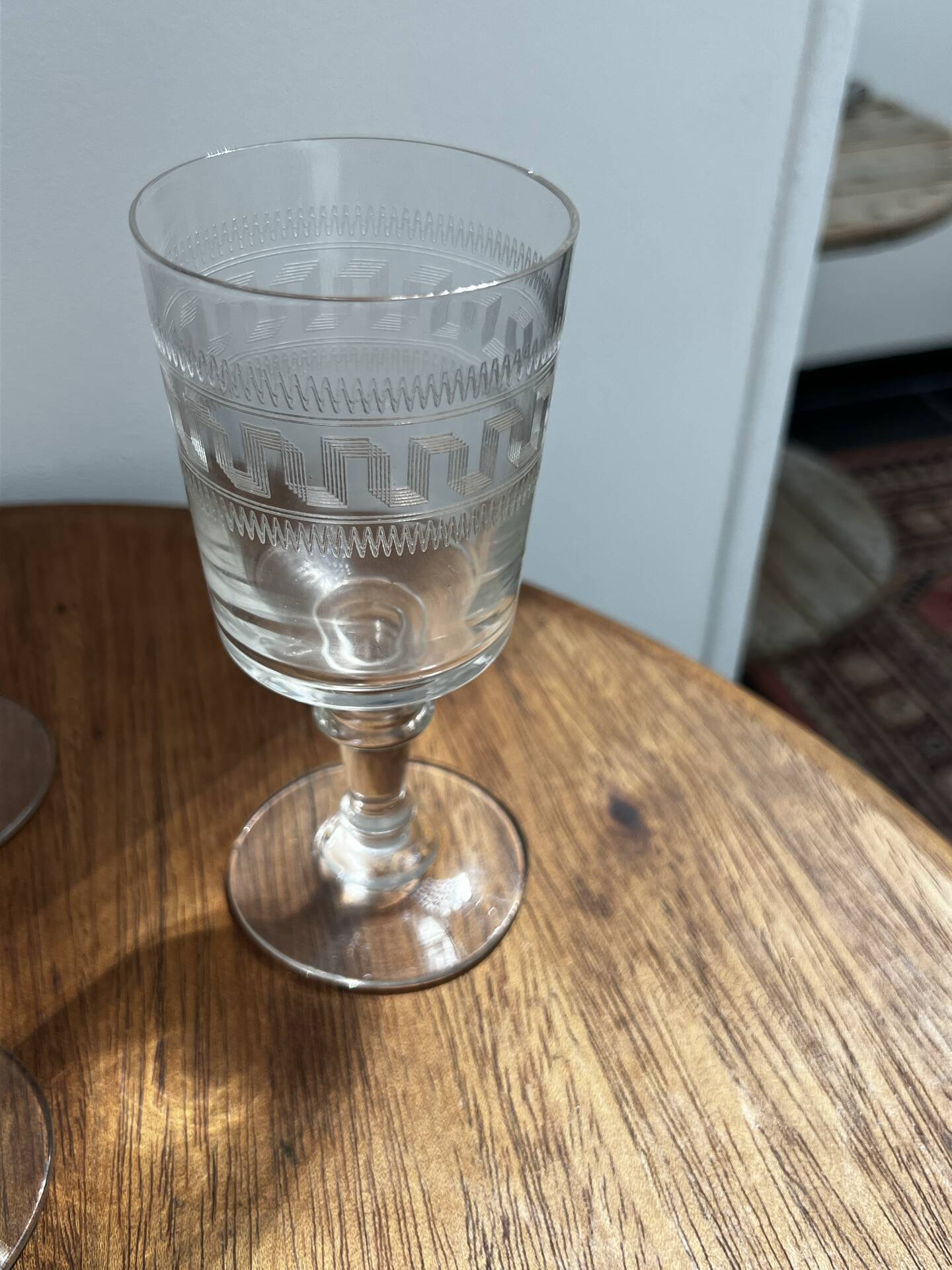 6 verres modèle frise à la grecque - 1890/1910