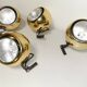 4 large golden ball spots, space age 60 70's. concord wall light on rails