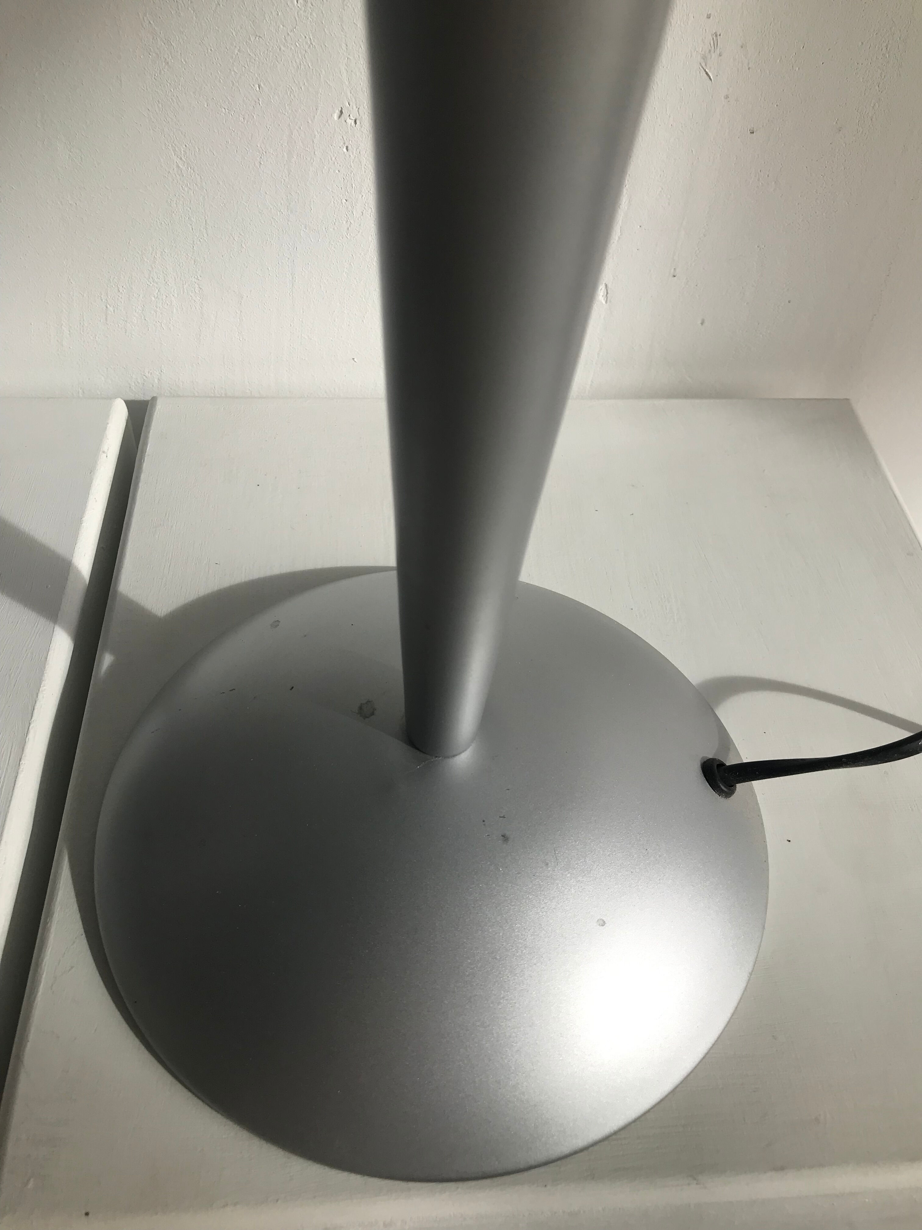 Gray lamp with oval frosted glass lampshade