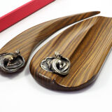 Set for office "Masriera" in silver and exotic wood, mid-century