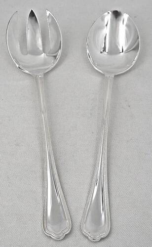 Christofle Spatours, cutlery set, 2-piece stew, silver-plated metal in near new condition.
