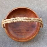 VINTAGE DESIGN WOODEN COUPE and ROPE attributed to Adrien Audoux