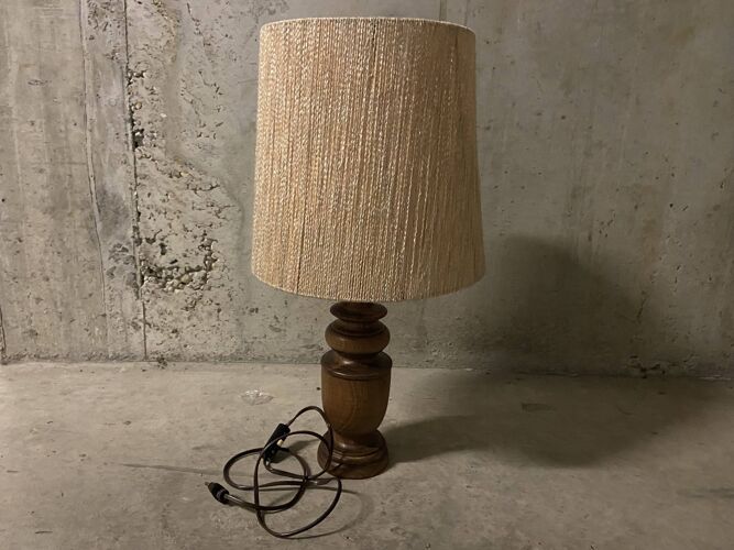 Lampe en bois années 70