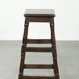 Antique English oak stool / joint stool from the 18th century