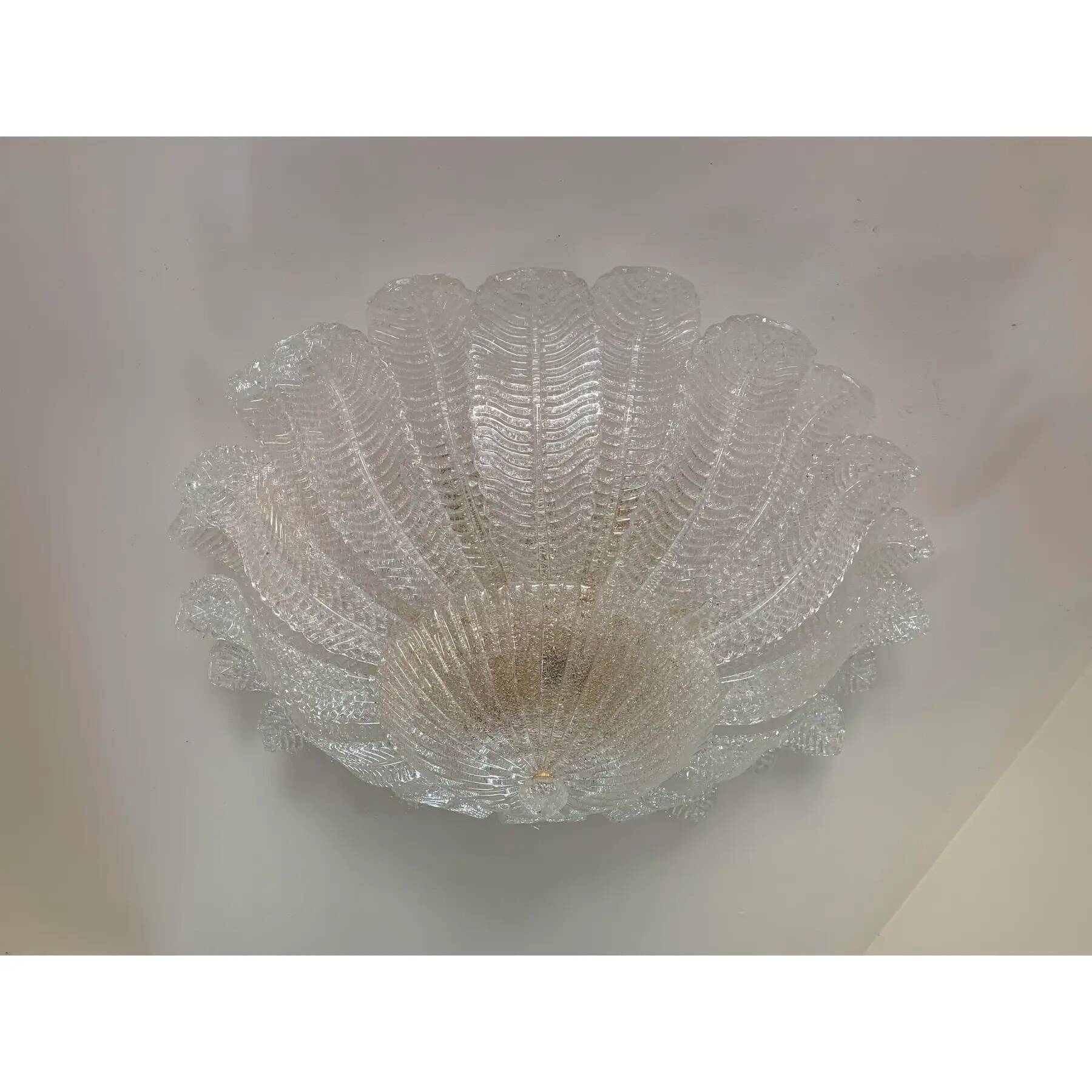 Impressive Italian Murano Glass Sputnik Flush-Mount Chandelier