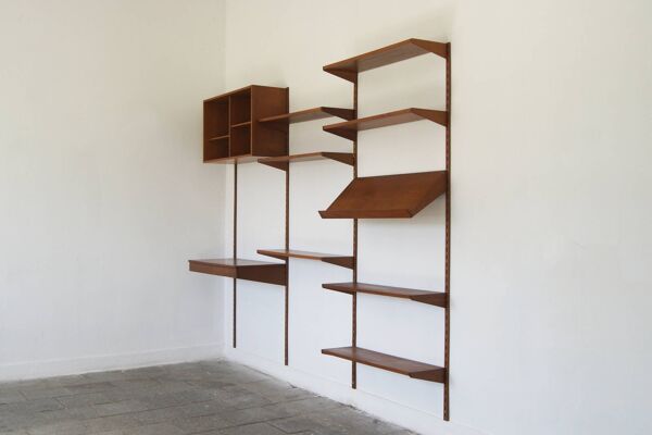 Étagères, unités murales et bureau du milieu du siècle par Kai Kristiansen pour FM Mobler, 1