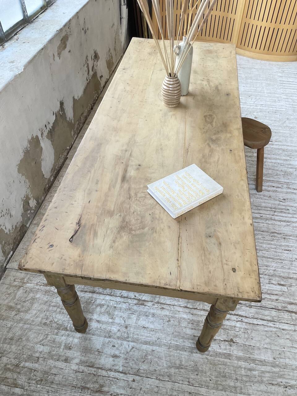2m walnut drapery farmhouse table