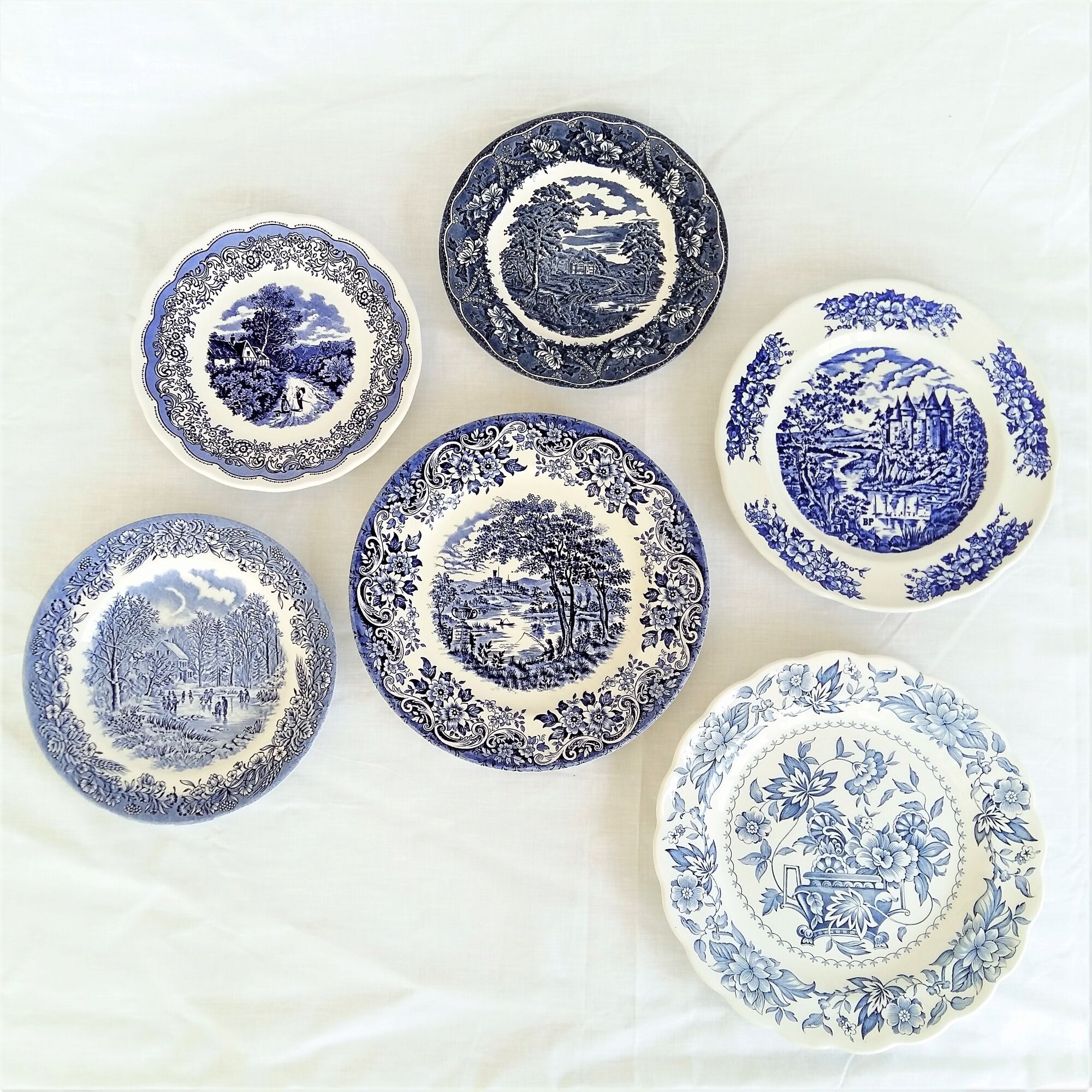 Lot de 6 assiettes de transfert