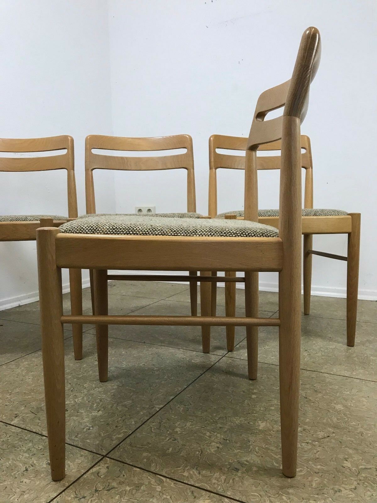 Oak dining chairs by Danish designer HW Klein for Bramin