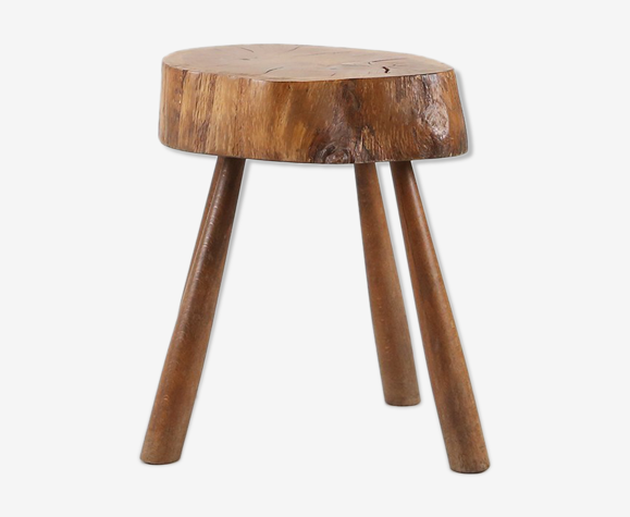 Solid wooden rustic stool, 1920's