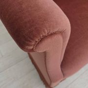 1960s, Danish 2-seater sofa, original pink furniture velour.