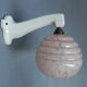 Art deco wall lamp with porcelain holder