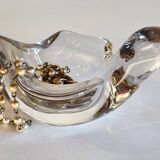 Empty crystal pocket in vintage bird shape