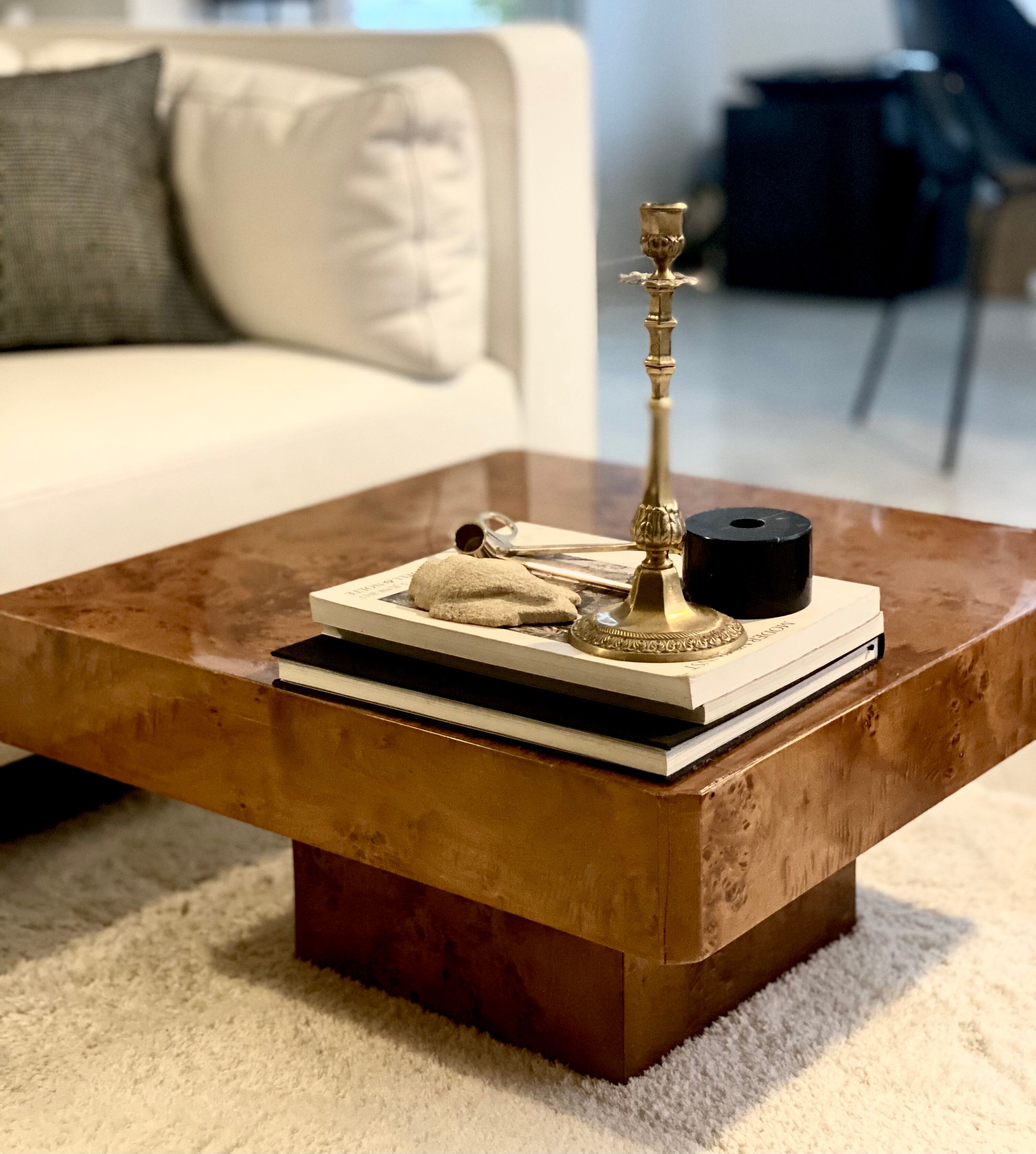Elm magnifying glass coffee table