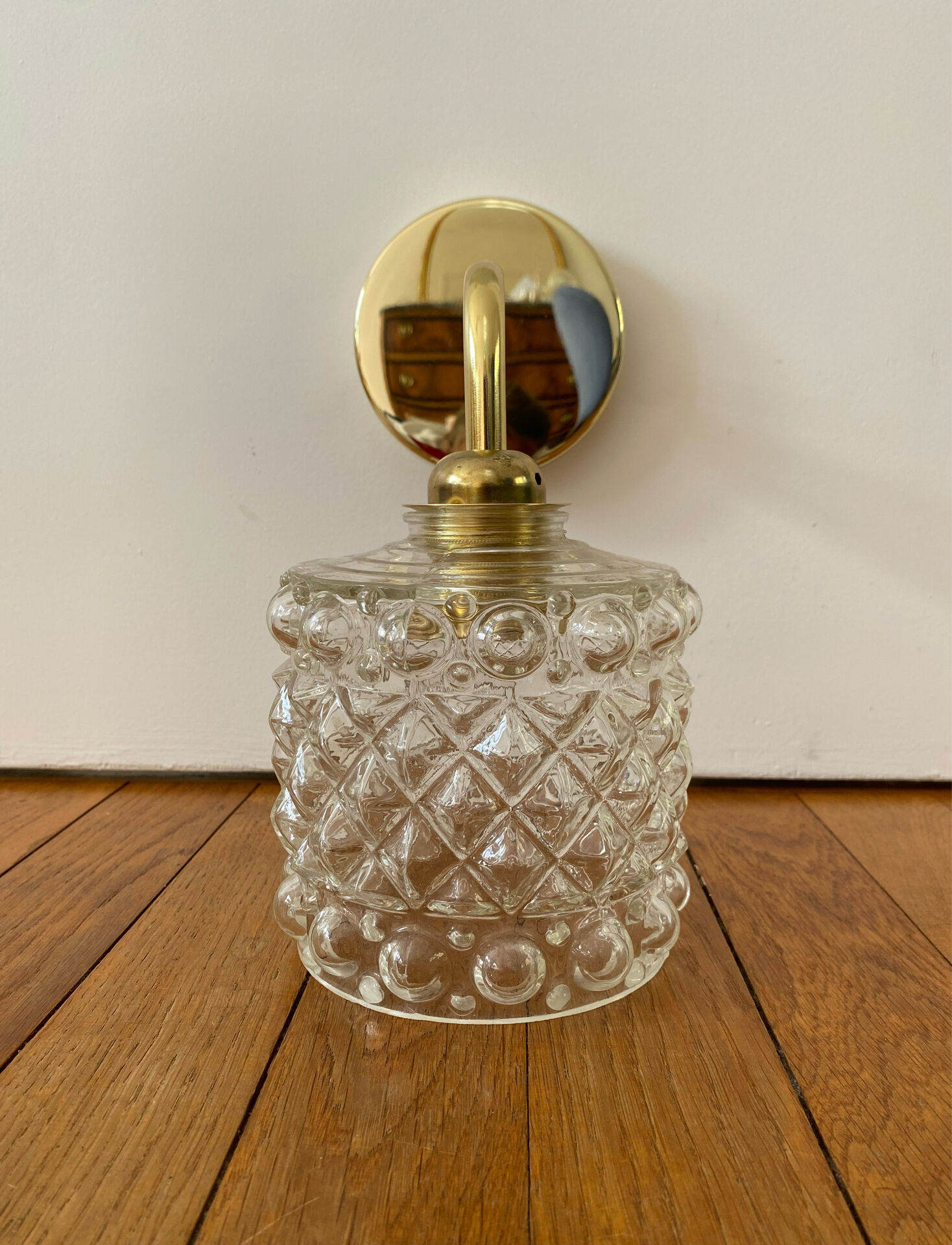 Vintage glass globe wall light