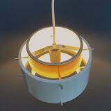 Metal, white and brass color pendant lamp by VEB 1960s