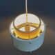 Metal, white and brass color pendant lamp by VEB 1960s