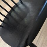 Set of 2 black wooden chairs