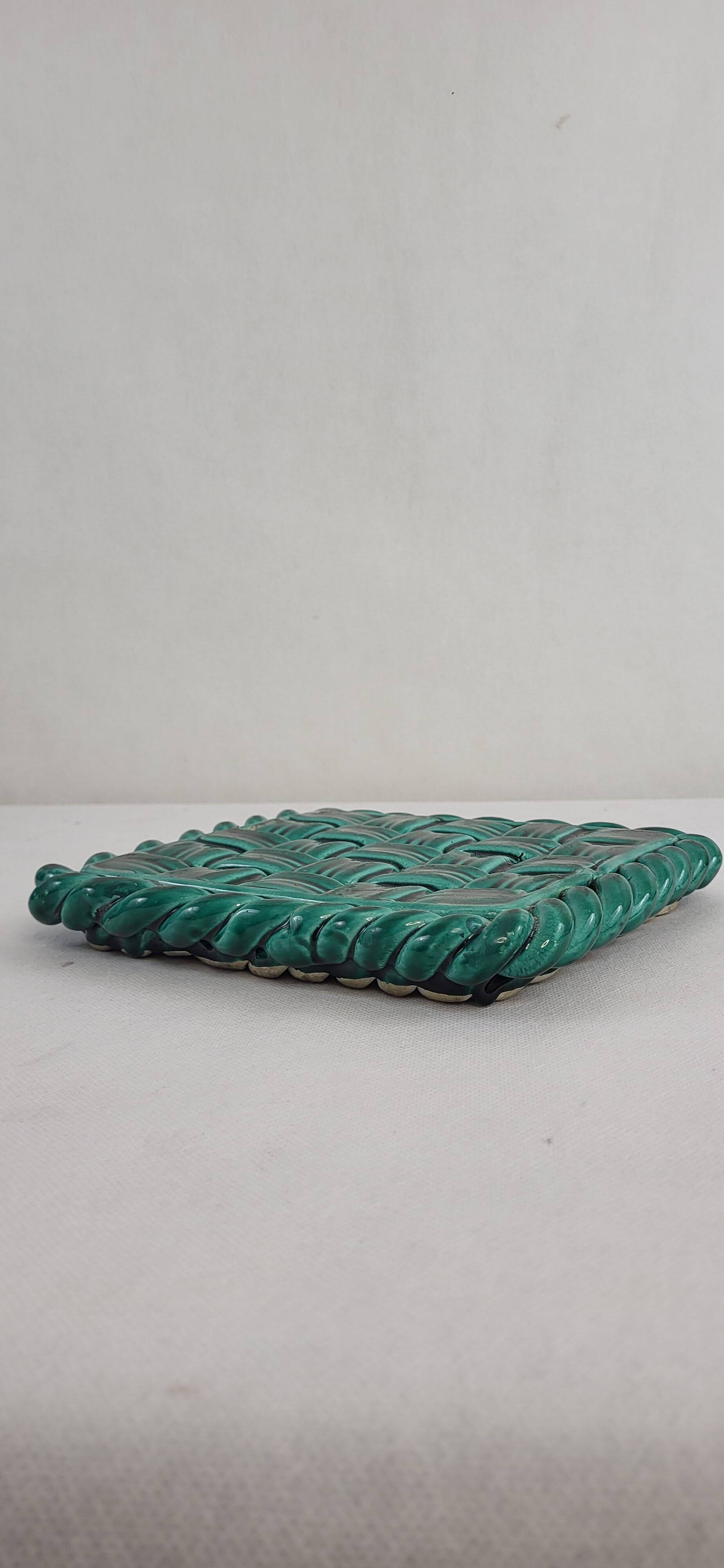 Vallauris woven ceramic trivet/bottle coaster