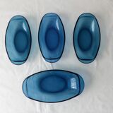 Set de 4 coupelles bleues type Vereco