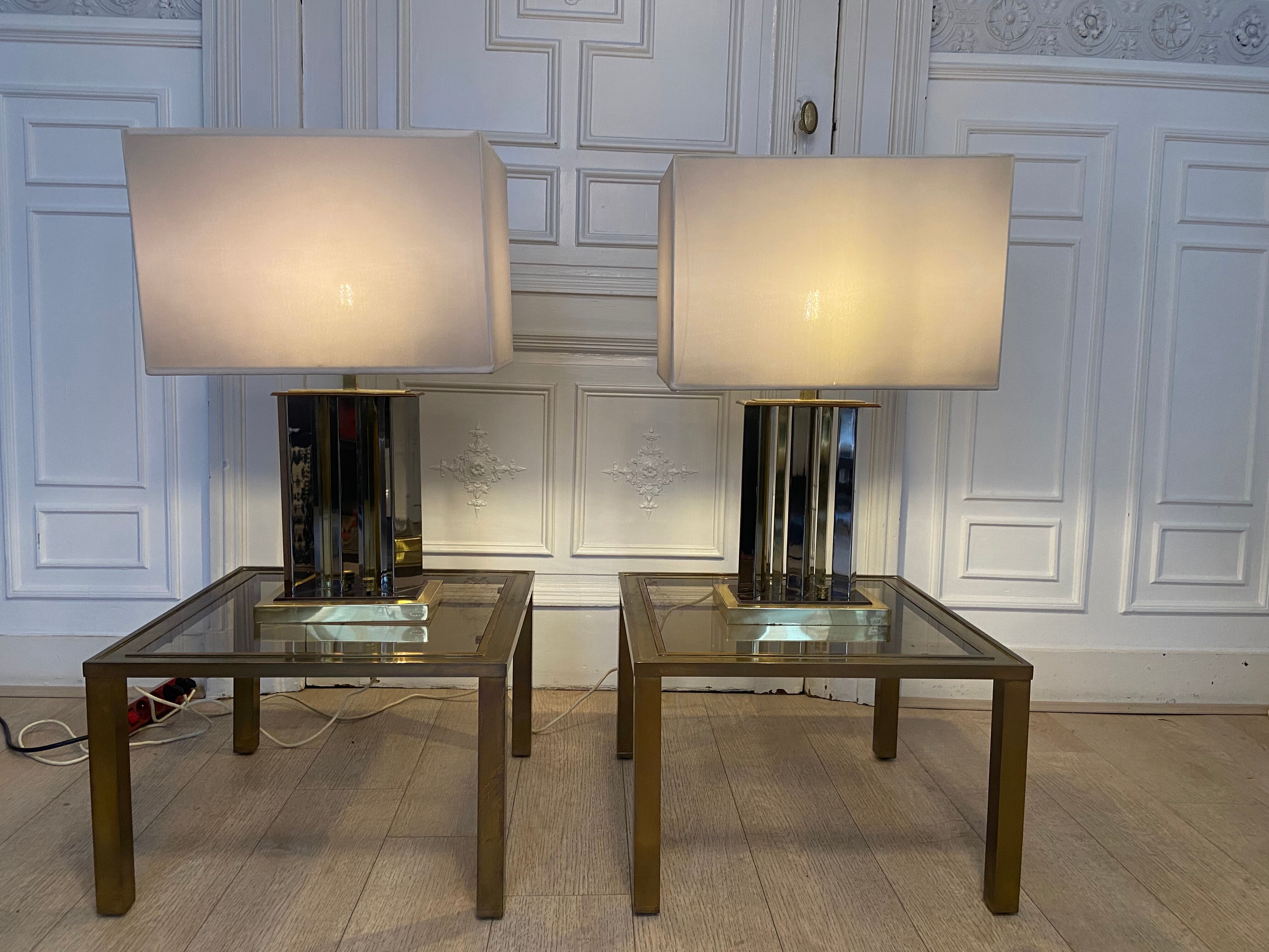 Pair of Romeo Rega lamps, signed