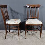 Pair of Chairs in Red Cherry, by Colombo Sanguineti, Italy – 1950
