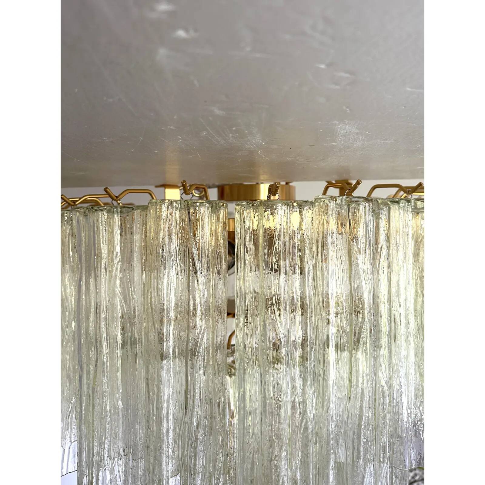 Italian Murano Glass Flush Mount with “Tronchi” Design