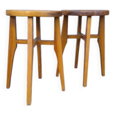 Pair of solid wood stools 1960