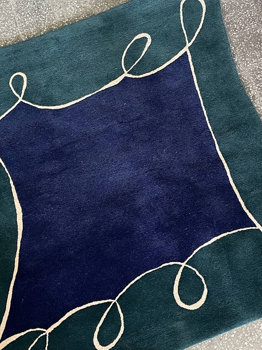 Large hand-tufted wool rug by Tisca Switzerland from the 1990s.