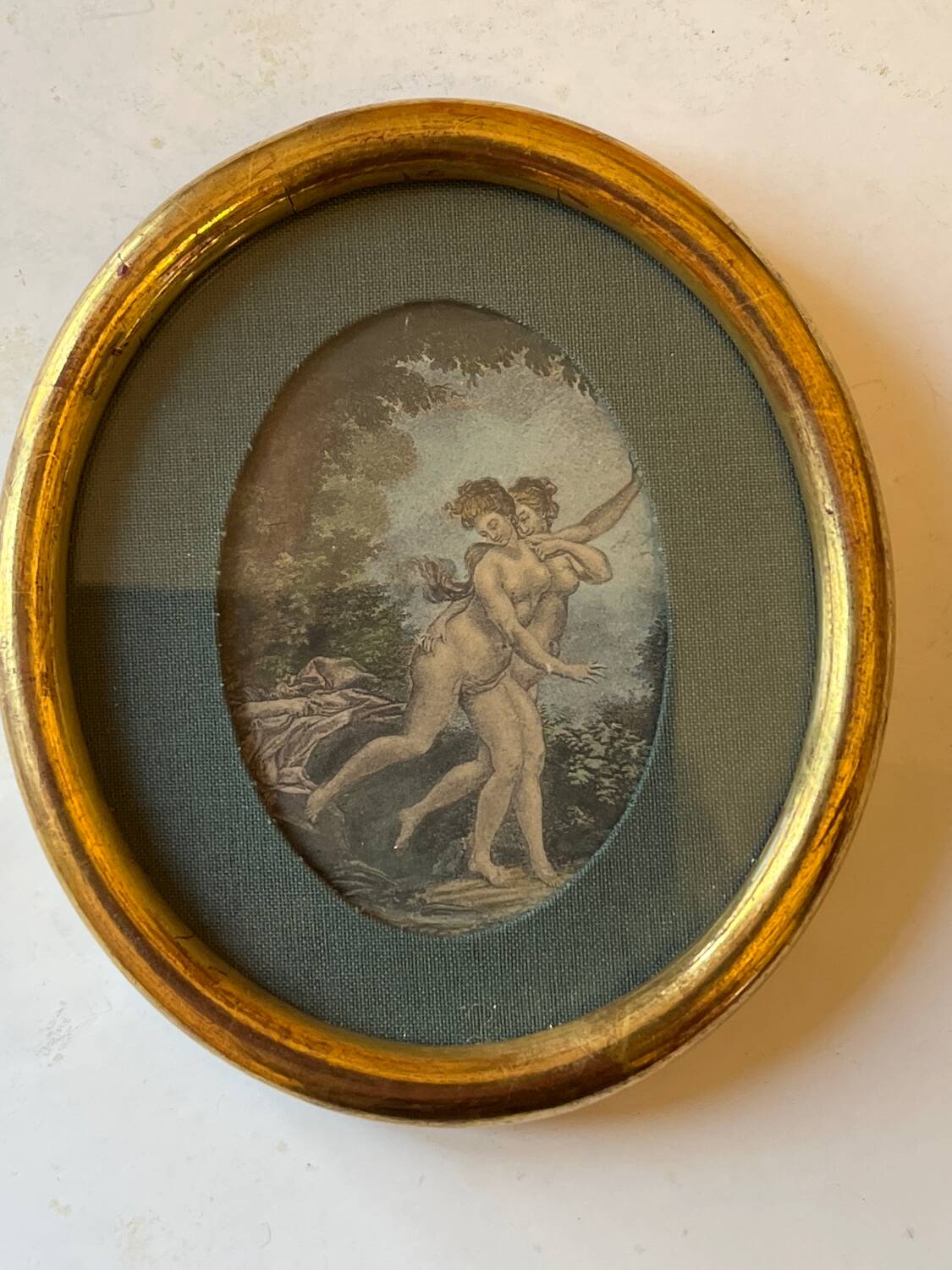 Rare small engraving entitled "The Flight of François Boucher"