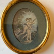 Rare small engraving entitled "The Flight of François Boucher"