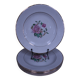 6 floral half porcelain dinner plates KIFO Amandinoise