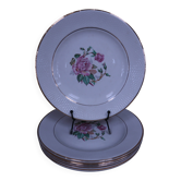 6 floral half porcelain dinner plates KIFO Amandinoise
