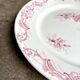 Creil & Montereau round dish in pink ironstone, "Centaurée" service
