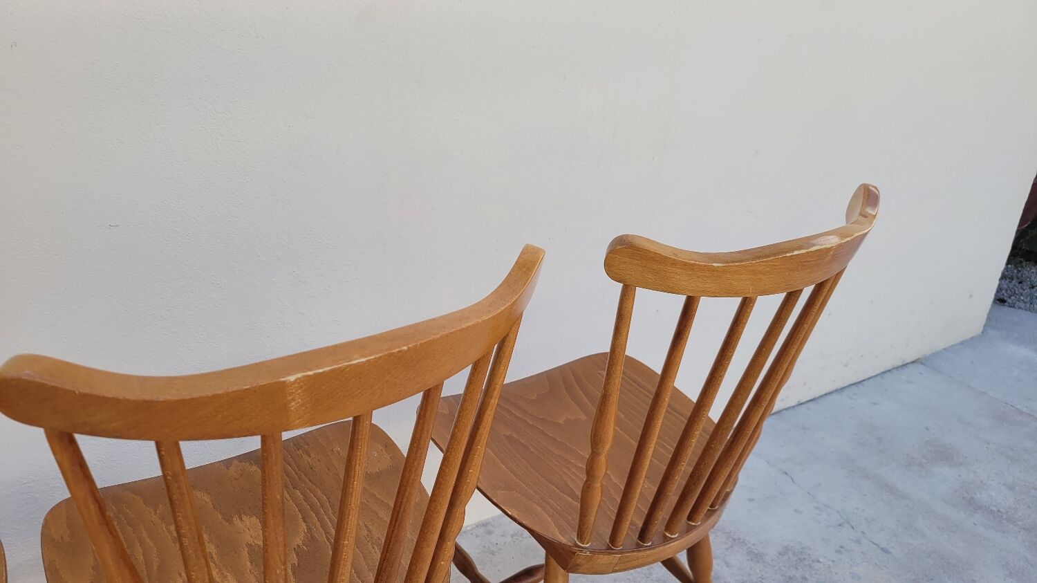 Series of 4 bistro chairs signed Baumann tacoma model 1950 vintage