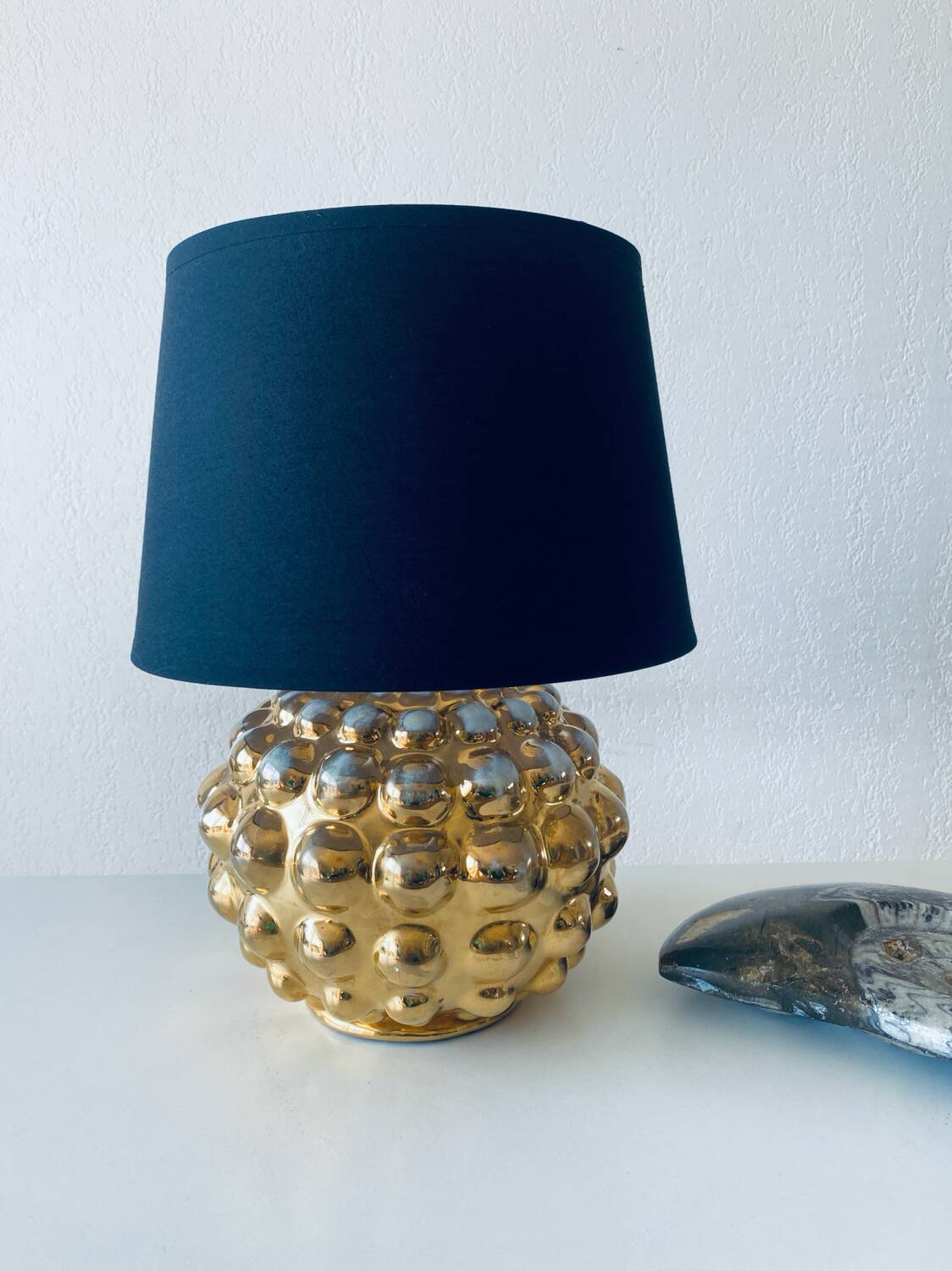 Gold bubble ceramic lamp