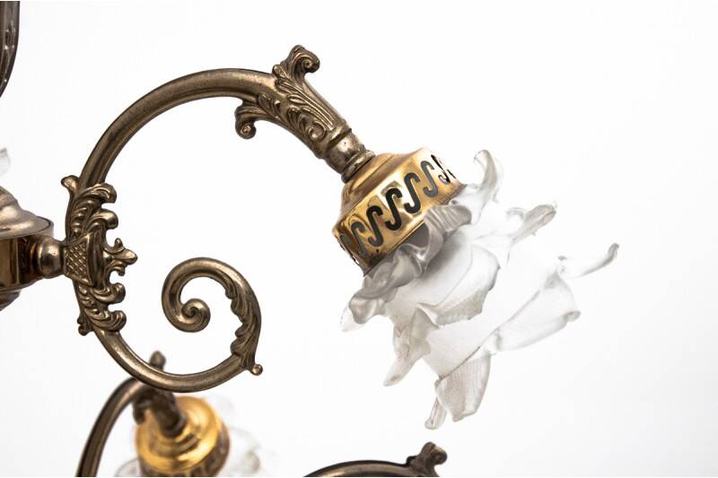 Brass chandelier from the 1950s, Western Europe.