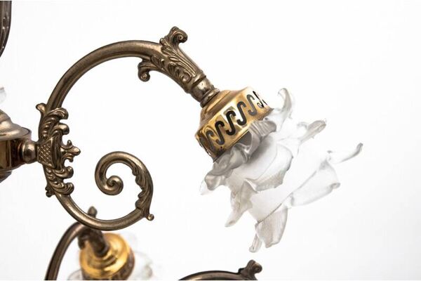 Lustre en laiton des années 1950, Europe de l'Ouest.