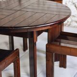 Extendable table and 5 chairs by Silvio Coppola, 1970.