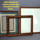 Beaded frame 34,5x28 foliage 30x24 cm gilded stucco wood with glass SB