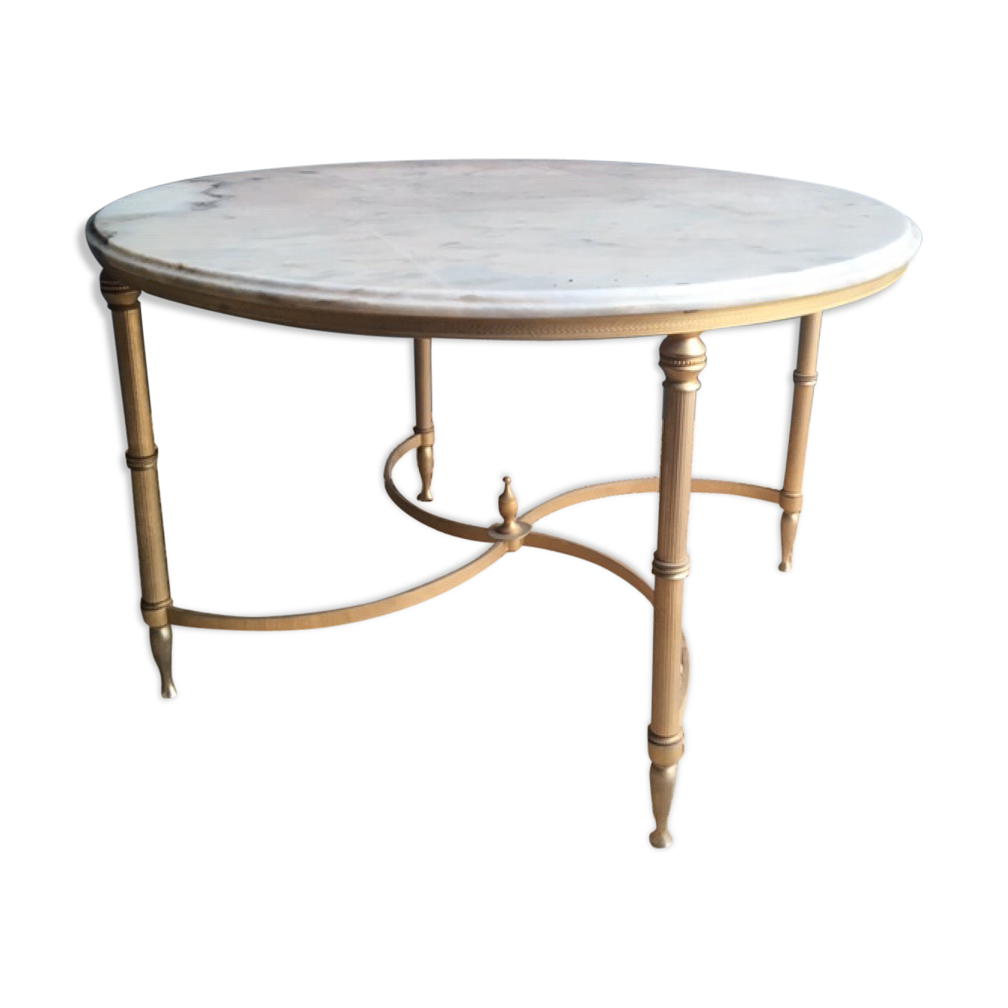 Round coffee table marble and brass