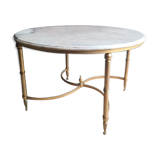 Round coffee table marble and brass