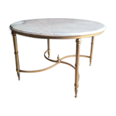 Table basse ronde marbre et laiton