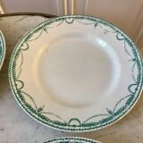 set of 4 flat plates in Terre de Fer Saint Amand model René 19th century