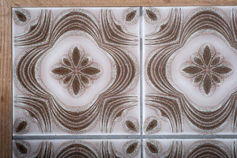 Oak Hall Piece with Tiles by Henning Kjærnulf, Denmark, 1960s