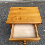 Solid pine bedside table with drawer 1990