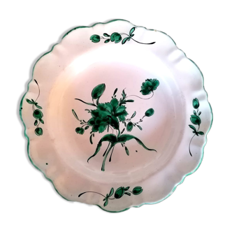 Plate Moustiers 18th century Ferrat carnation