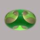 Massive Belgium Space Age UFO Lamp, Green Mid-Century Modern Lighting